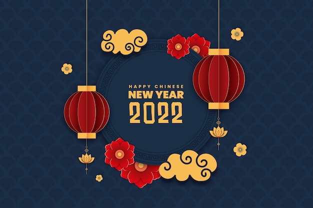 Paper style chinese new year background