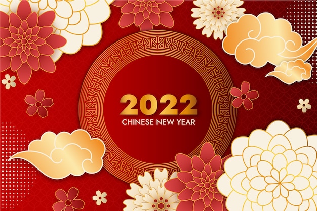 Free vector paper style chinese new year background