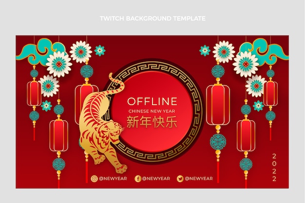 Paper style chinese new year twitch background
