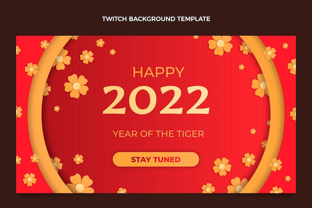 Free vector paper style chinese new year twitch background