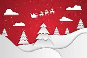 Free vector paper style christmas background