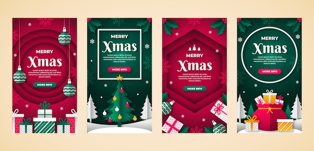 paper style christmas instagram stories collection
