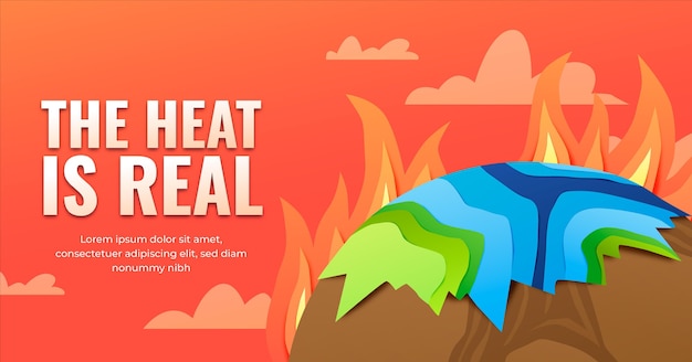 Free vector paper style climate change social media post template