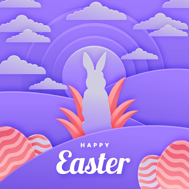 Free vector paper style easter illustration