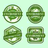 Бесплатное векторное изображение Шаблон этикетки дня окружающей среды в бумажном стиле