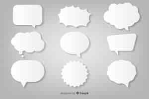 Free vector paper style flat speech bubble collection