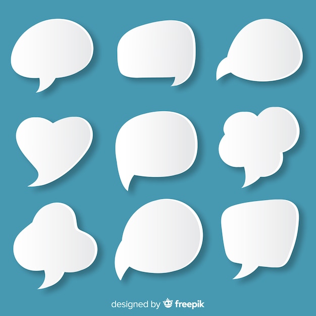 Free vector paper style flat speech bubble  diversity