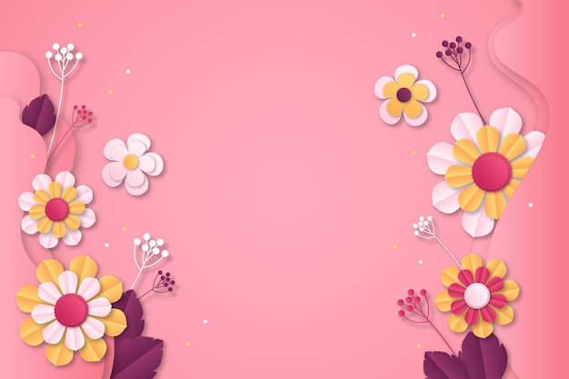 Free vector paper style floral background