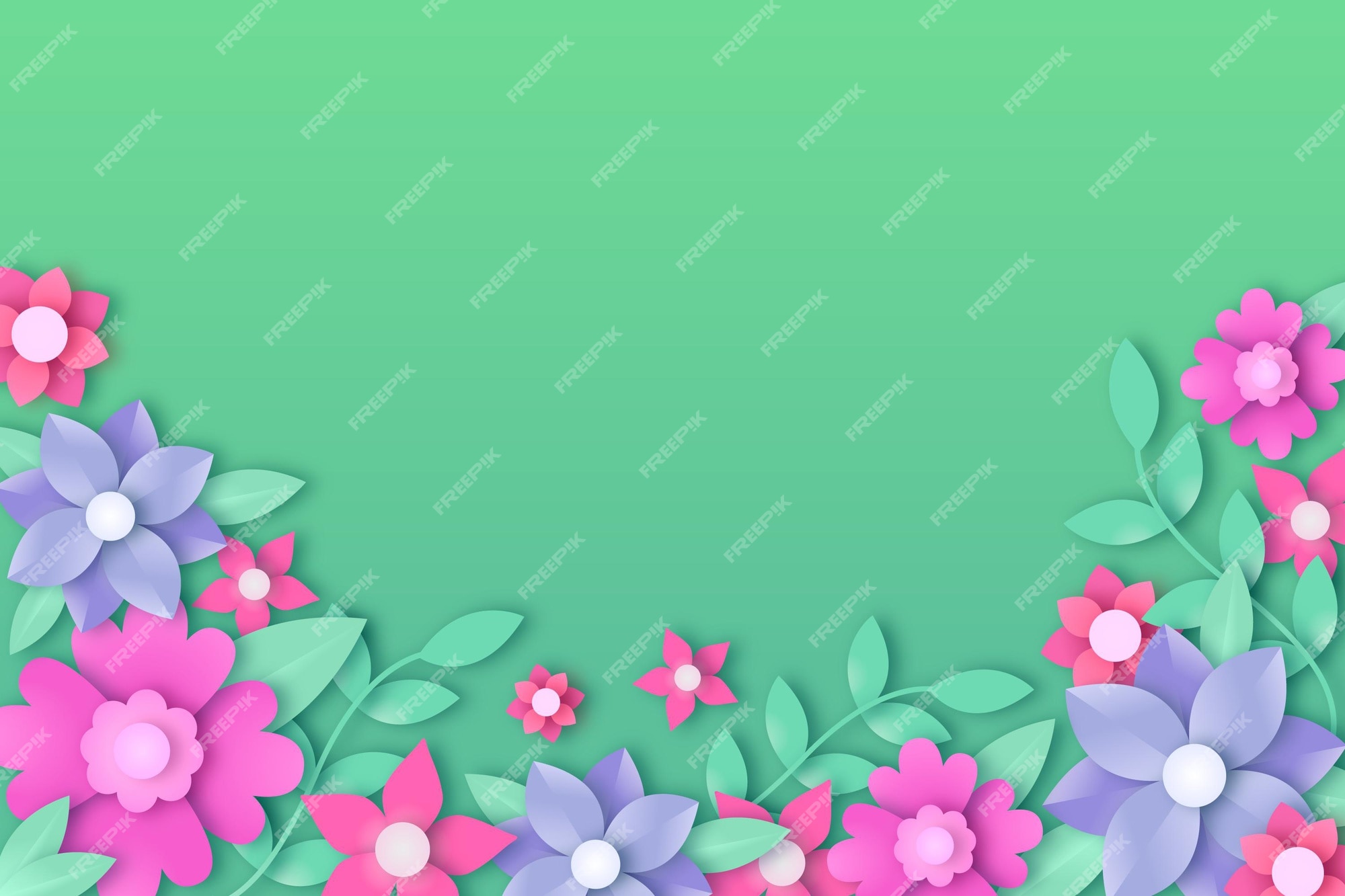 Free Vector | Paper style floral background