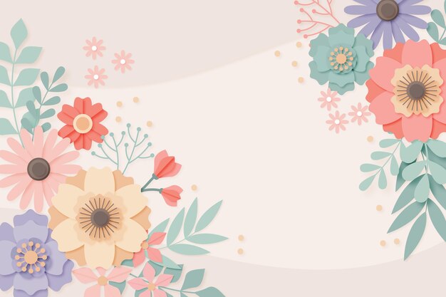 Paper style floral background