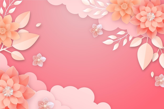 Free vector paper style floral background