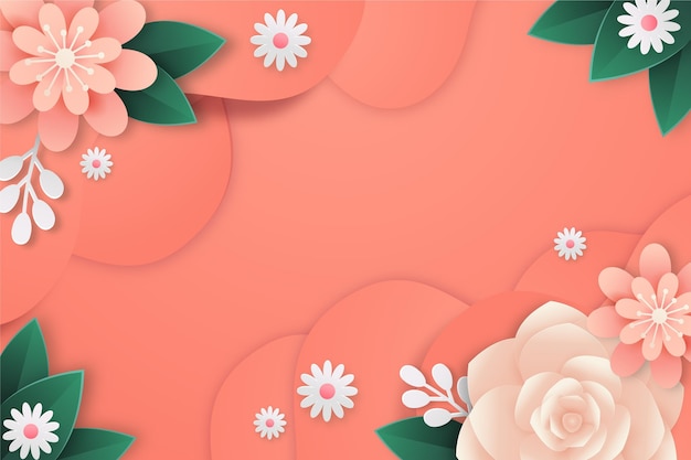 Free vector paper style floral background