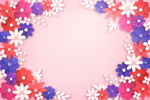 Paper style floral background