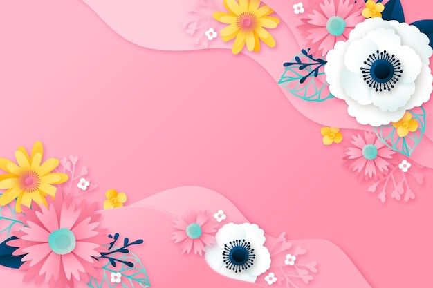 Paper style floral background