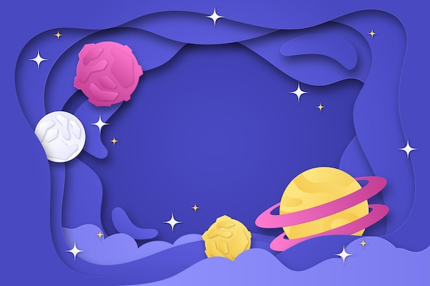 Paper style galaxy background with stars