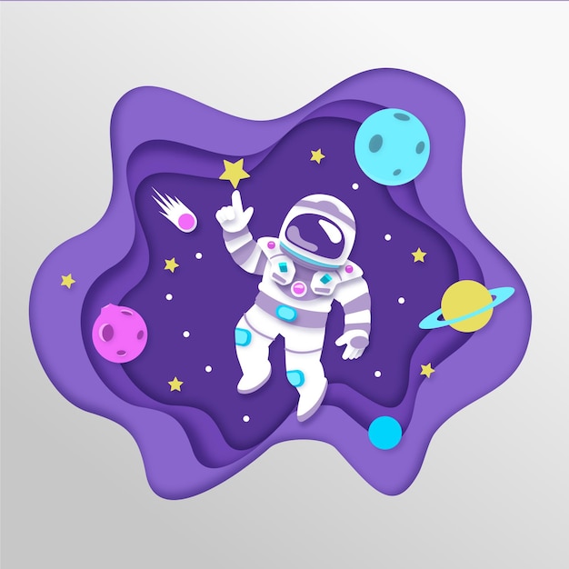 Free vector paper style galaxy background