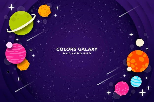 Free vector paper style galaxy background