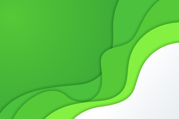 Paper style green gradient wavy background