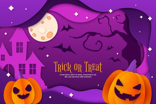 Free vector paper style halloween background