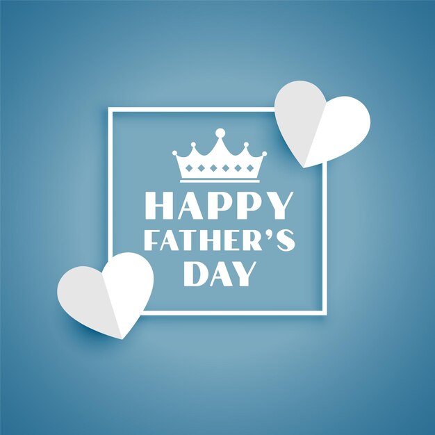 Free vector paper style happy father's day card with crown