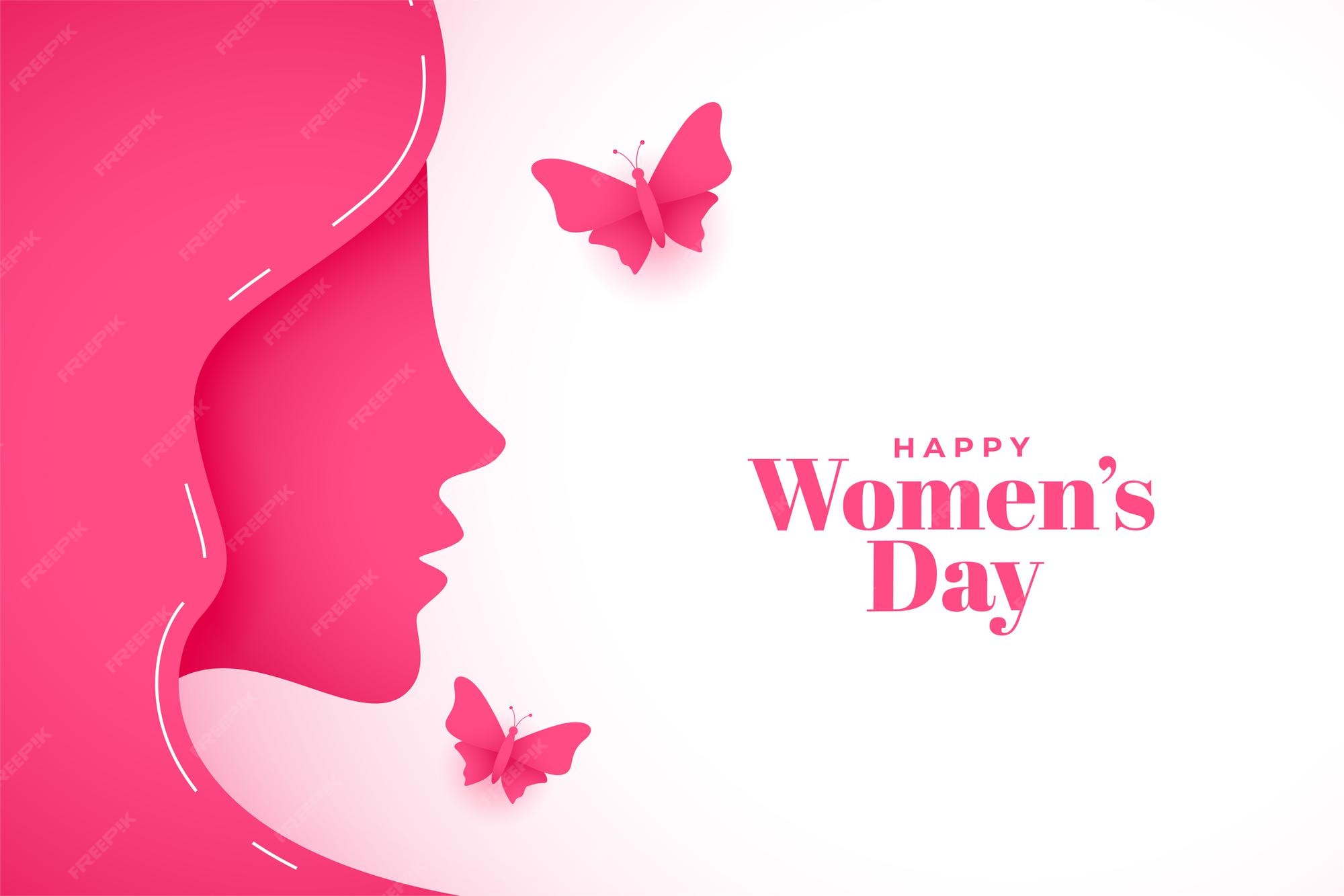 Paper Style Happy Women'S Day Greeting Background | Free Download