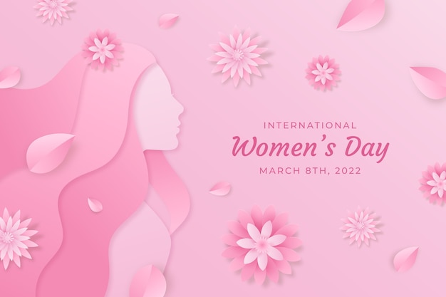 Free Vector | Paper style international women's day background