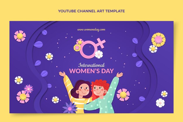 Международный женский день в бумажном стиле, искусство канала youtube