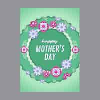 Free vector paper style mothers day greeting card template