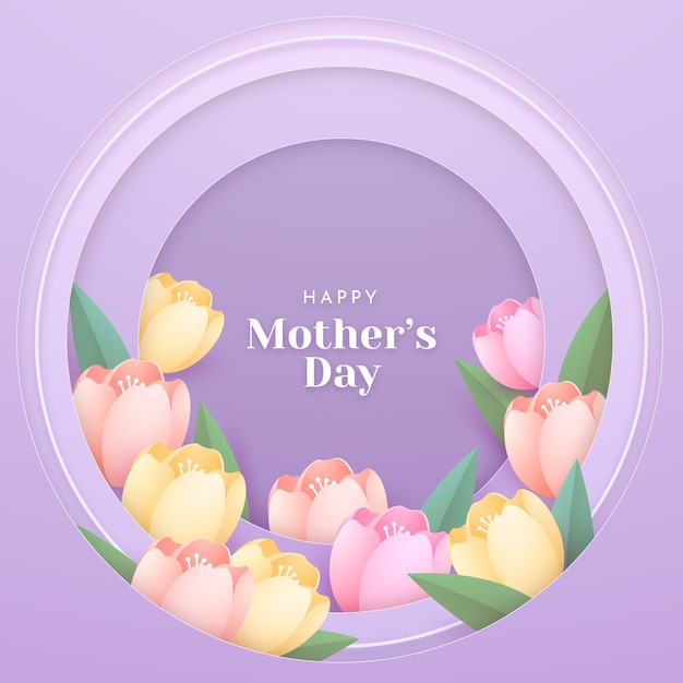 Free vector paper style mothers day illustration