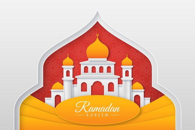 Paper style ramadan background