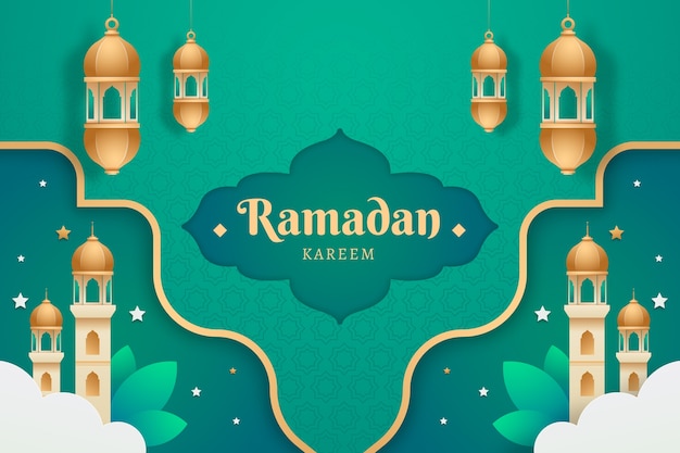 Paper style ramadan background