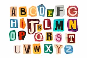 Free vector paper style ransom note letter collection
