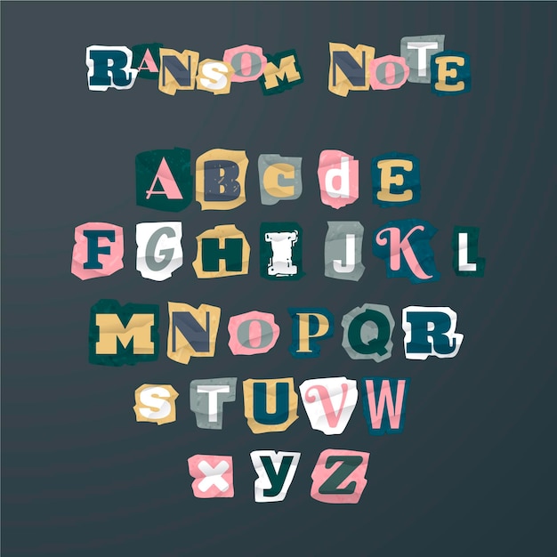 Paper style ransom note letter collection