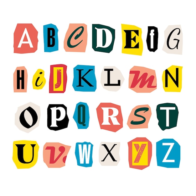 Paper style ransom note letter pack