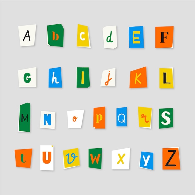 Paper style ransom note letter set