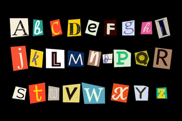 paper style ransom note letter set
