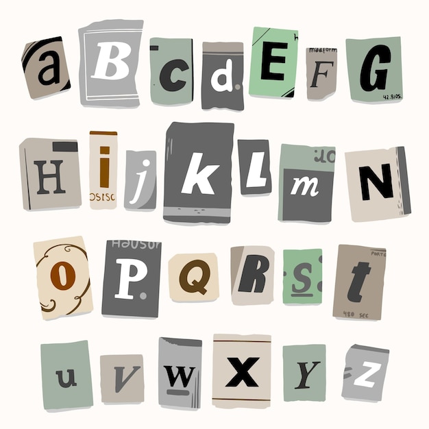 Paper style ransom note letter set