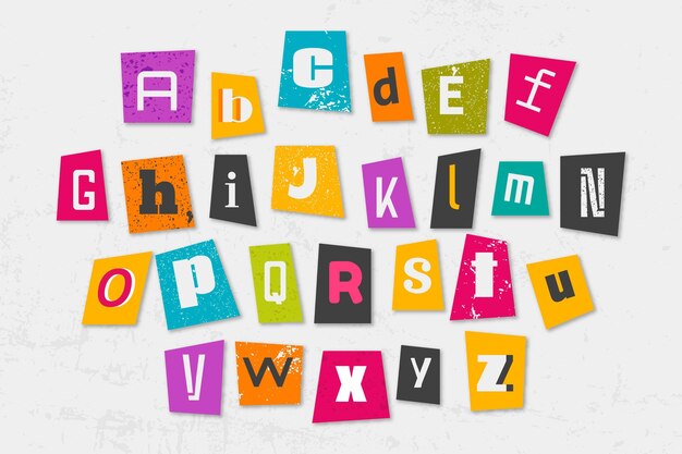 Free Vector Paper Style Ransom Note Letter Collection Free Vector Paper Style Ransom Note Letter Collection