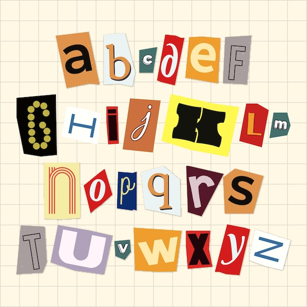 paper style ransom note letter set