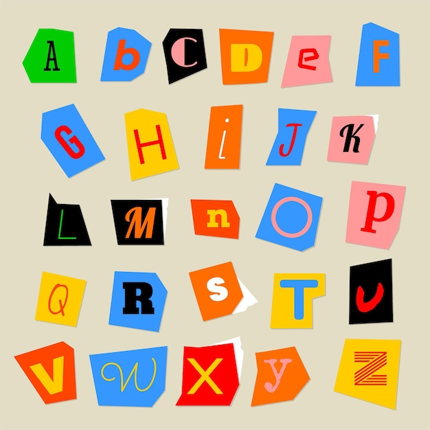 Free vector paper style ransom note letter