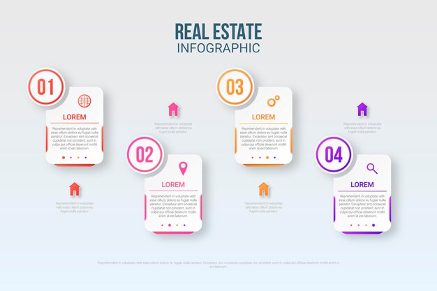 Paper style real estate infographic template