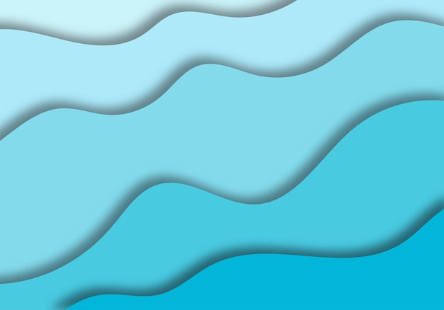 無料ベクター 紙のスタイルの海の波世界海洋デーの背景