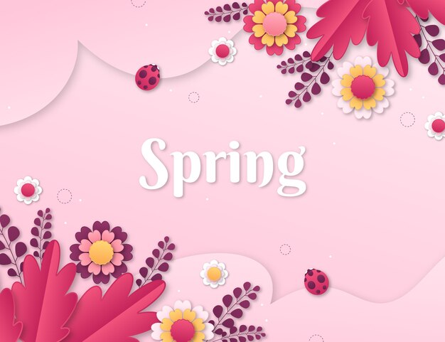 Paper style spring background
