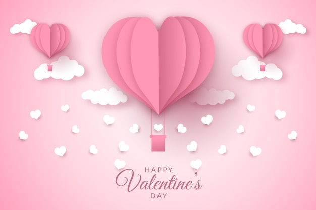 Free vector paper style valentine's day background