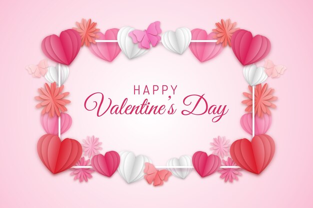 Paper style valentine's day background