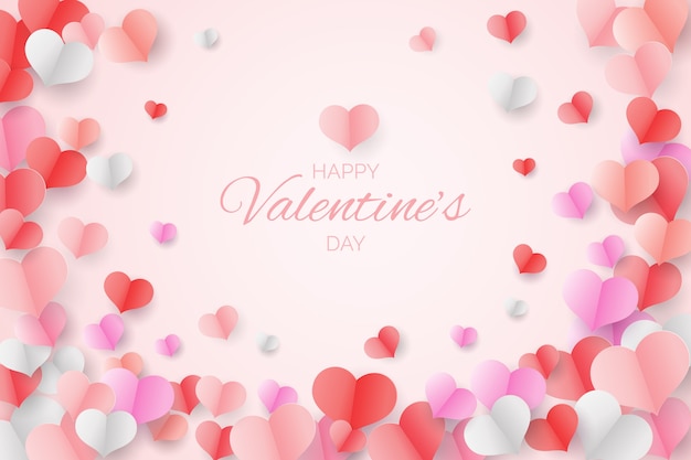 Paper style valentine's day background