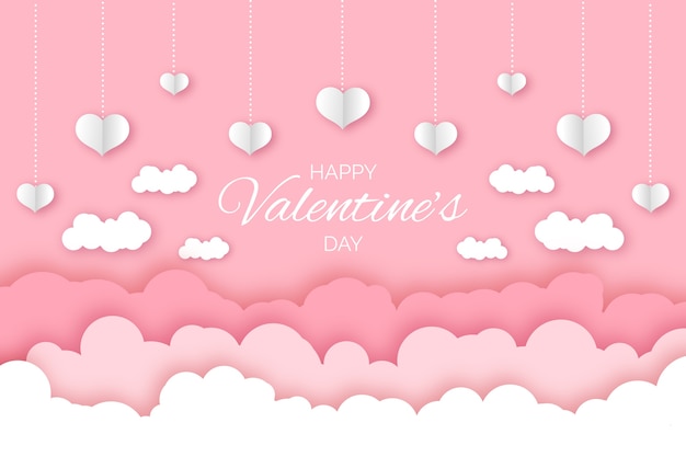 Paper style valentine's day background