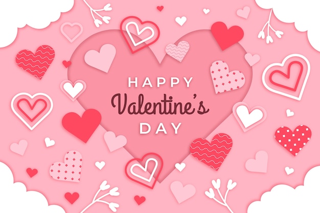 Paper style valentine's day background