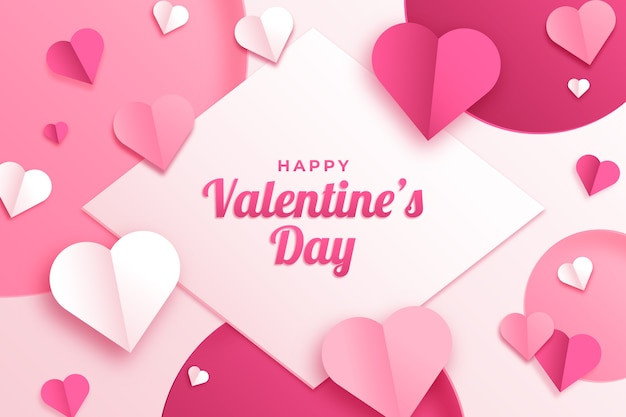 Free vector paper style valentine's day background