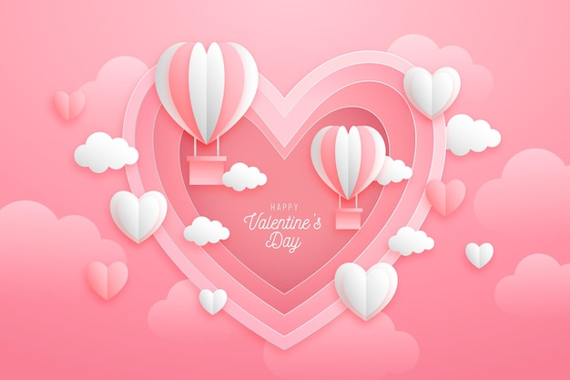 Paper style valentine's day background